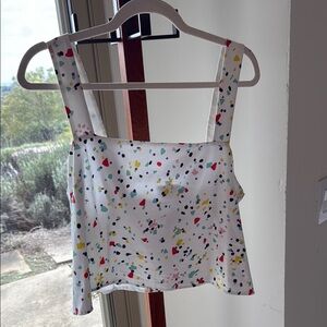 Tuckernuck White and Red Crop Tank Top